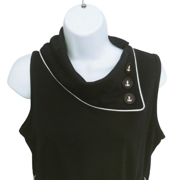 Nautical Inspired Dress with  Anchors Navy Blue S - Picture 2 of 7